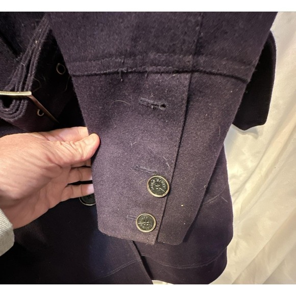 Vintage Miss Sixty M60 Purple Wool Blend Belted Lined Coat Size Large - Picture 9 of 16